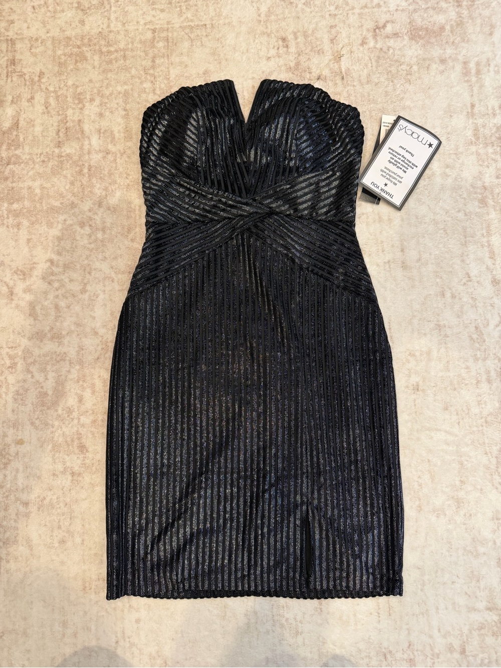 Trixxi Black Strapless Ruched Bodycon Dress